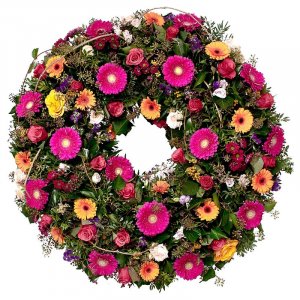 Mini Gerberas funeral wreath