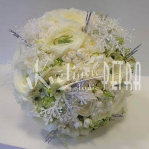 Svatební kytice kulatá bílá č. 567