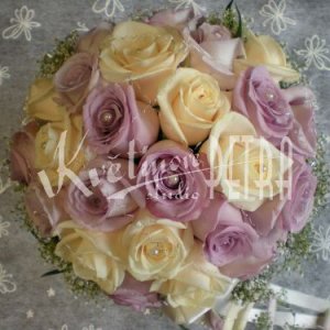Svatební kytice kulatá z růží č. 445