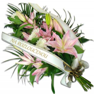 Sympathy hand tied Lilies