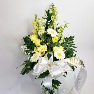 Smuteční kytice z bílých květů č. 18