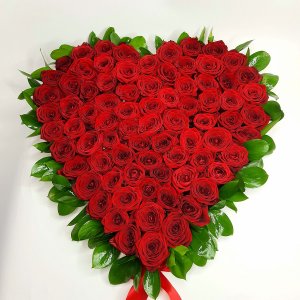 Srdce z červených růží Jana