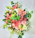 Wedding bouquet round of dahlias, roses and hydrangea No. 560