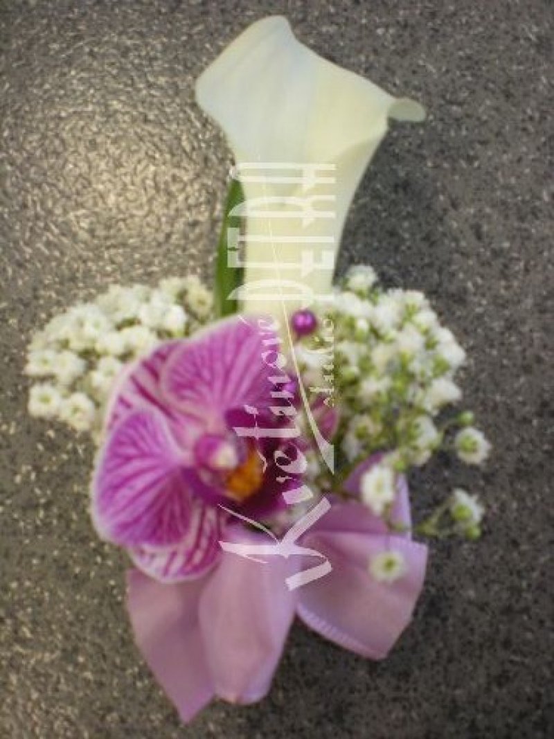 Korsáž pro ženicha z orchideí a kaly č. 6